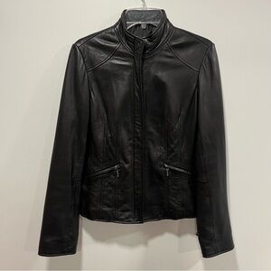 Calvin Klein Vintage Black Leather Jacket Women’s Size M